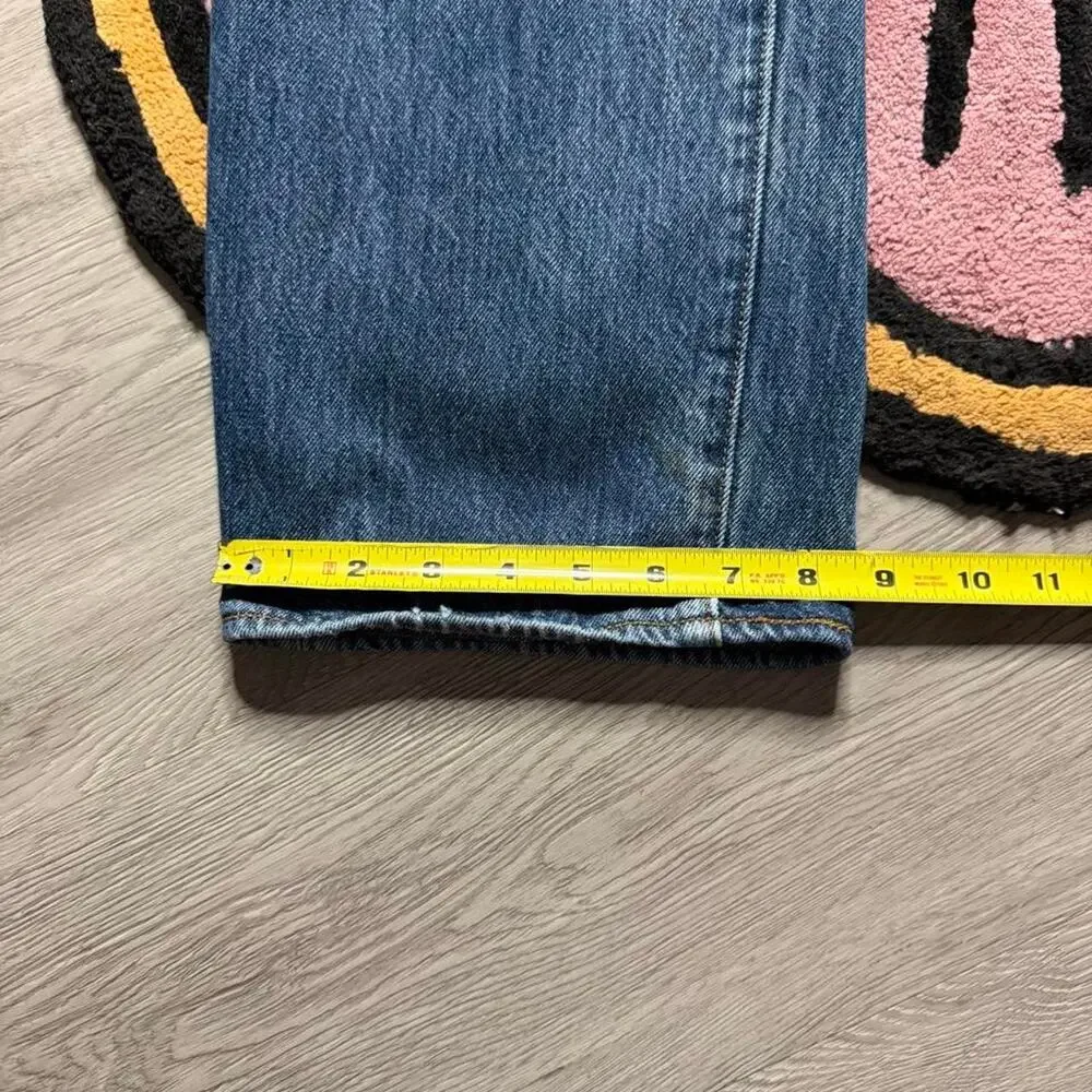 Levi’s 501 Button Fly Straight Leg Dirty Wash Denim Jeans 36x32 (36x30)